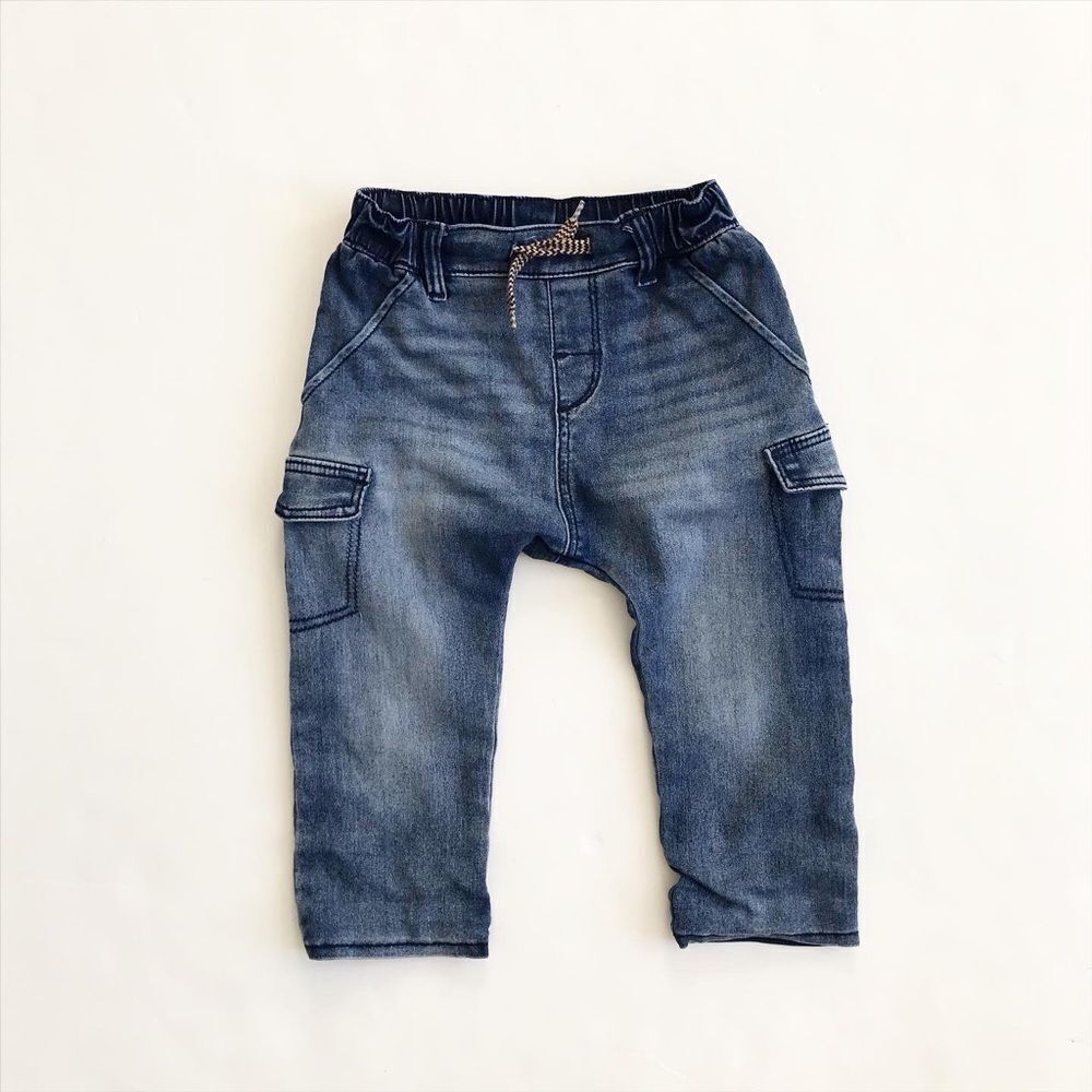 H&M jersey lined pull on pants EUC 12-18/18-24m
